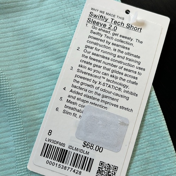 LULULEMON SWIFTLY TECH SHORT SLEEVE 2.0 in IDEAL MINT SZ 8 NWT - Picture 6 of 7